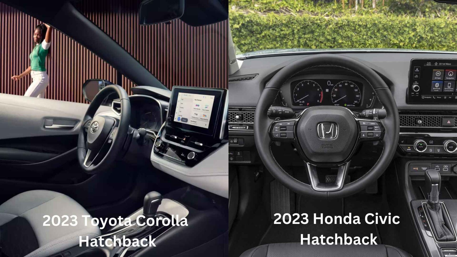 2023 Toyota Corolla hatchback vs 2023 Honda Civic Hatchback